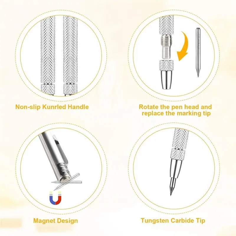 HITL  Scriber, Aluminium Carbide Scriber Pen with Magnet, Engraving Pen with Clip Scribe Tool