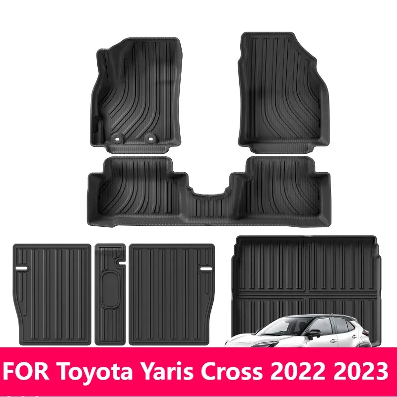 

For Toyota Yaris Cross 2022 2023 2024 TPE 3D Car Floor Mats Black LHD