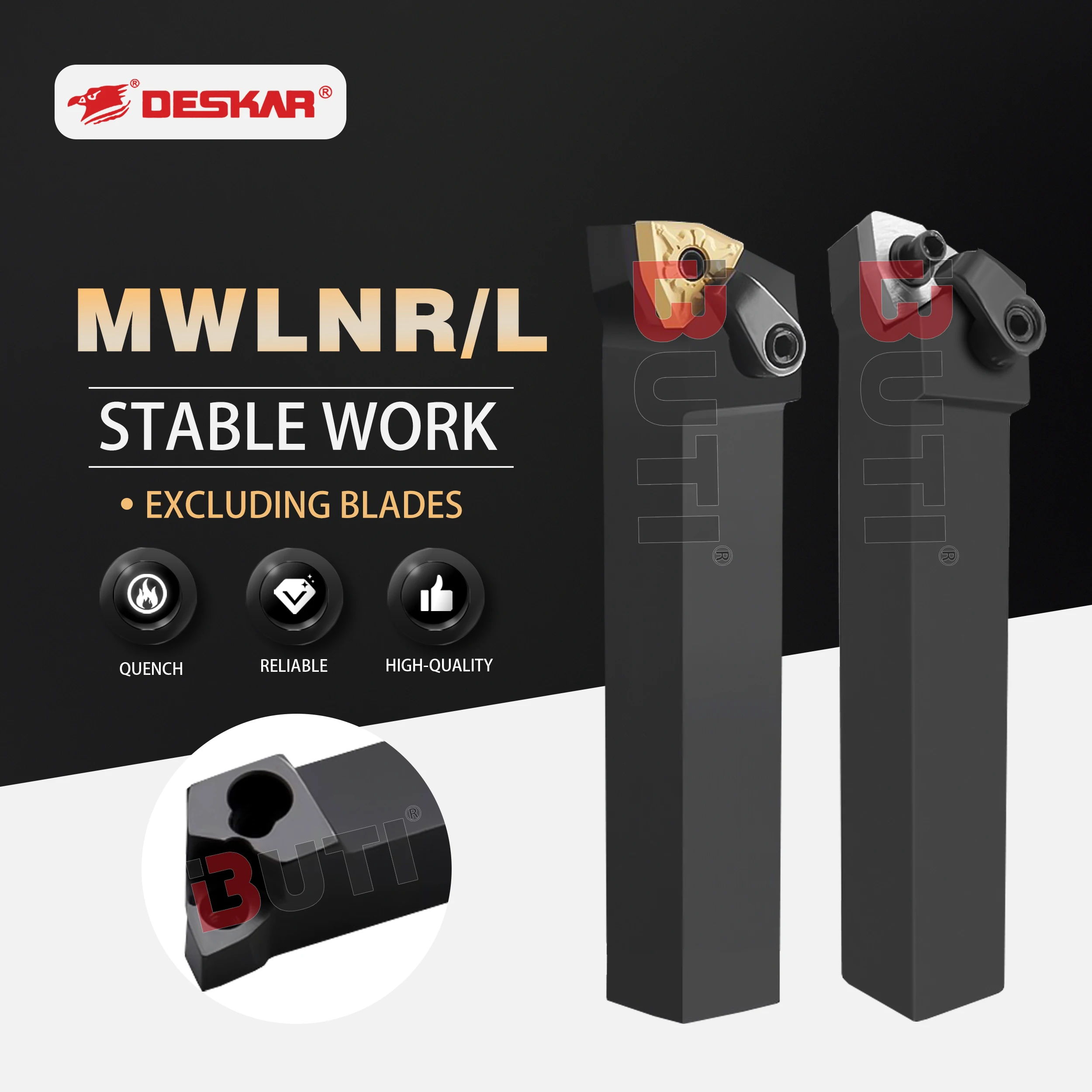 

MWLNR/L1616H06/1616H08/2020K06/2020K08/2525M06/2525M08 DESKAR Peach Shaped Turning Tool Machine Clamping Plate Lathe Tool Holder
