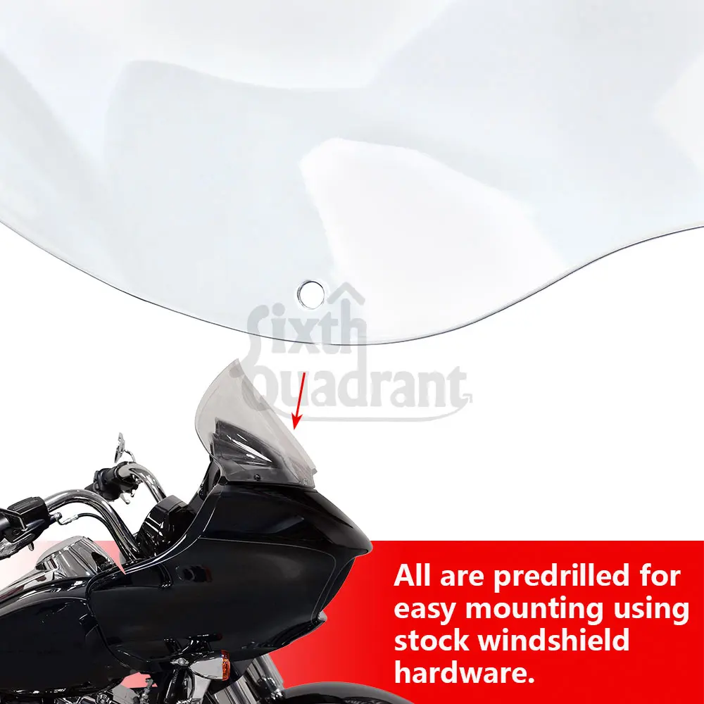 12.5" Front Upper Fairing Windshield Wind Deflector Motorcycle For Harley Road Glide FLTR/I Ultra CVO 98-13 Cowling Windscreen image 4