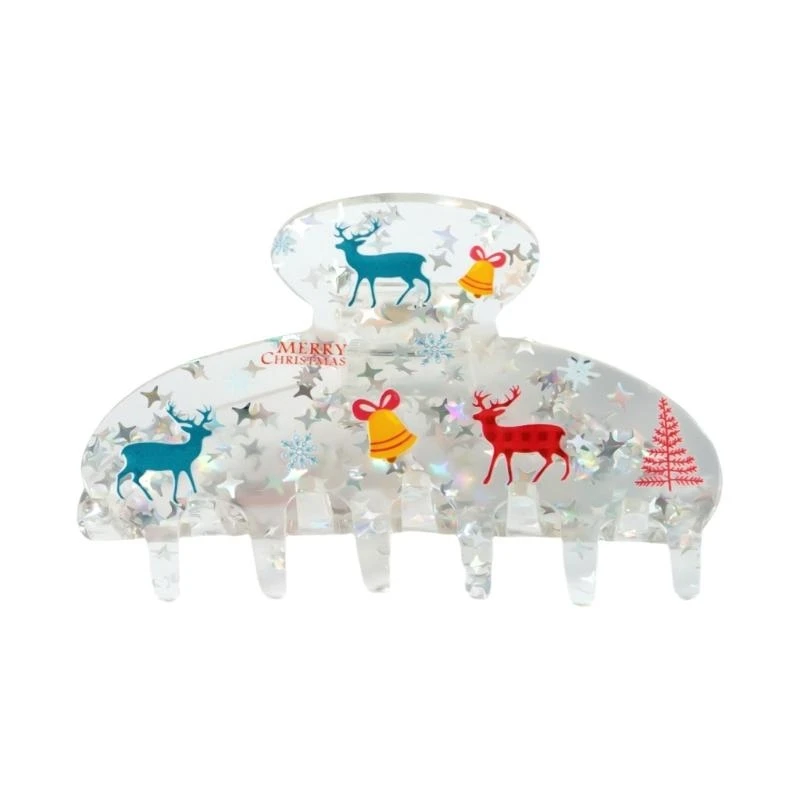 5asd Christmas Santa Hair Claw Clip Large Barrettes Hair Jaw Clip Hair Tool