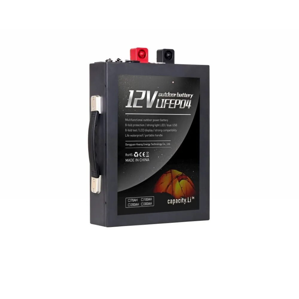 12 V100ah Lifepo4 Batterij Oplaadbare 70AH Lithium Ijzer Fosfaat Accu Met Bms Inverter AC220V 300W