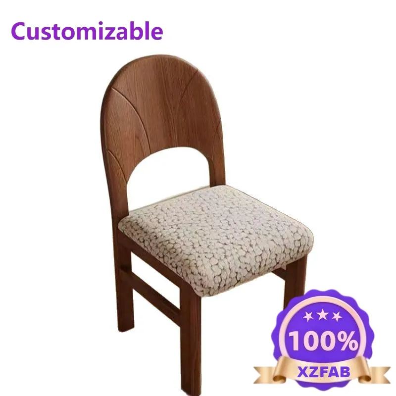 Factory Direct 2026 Designer medieval French lamb wool solid wood dining chair retro dressing chair