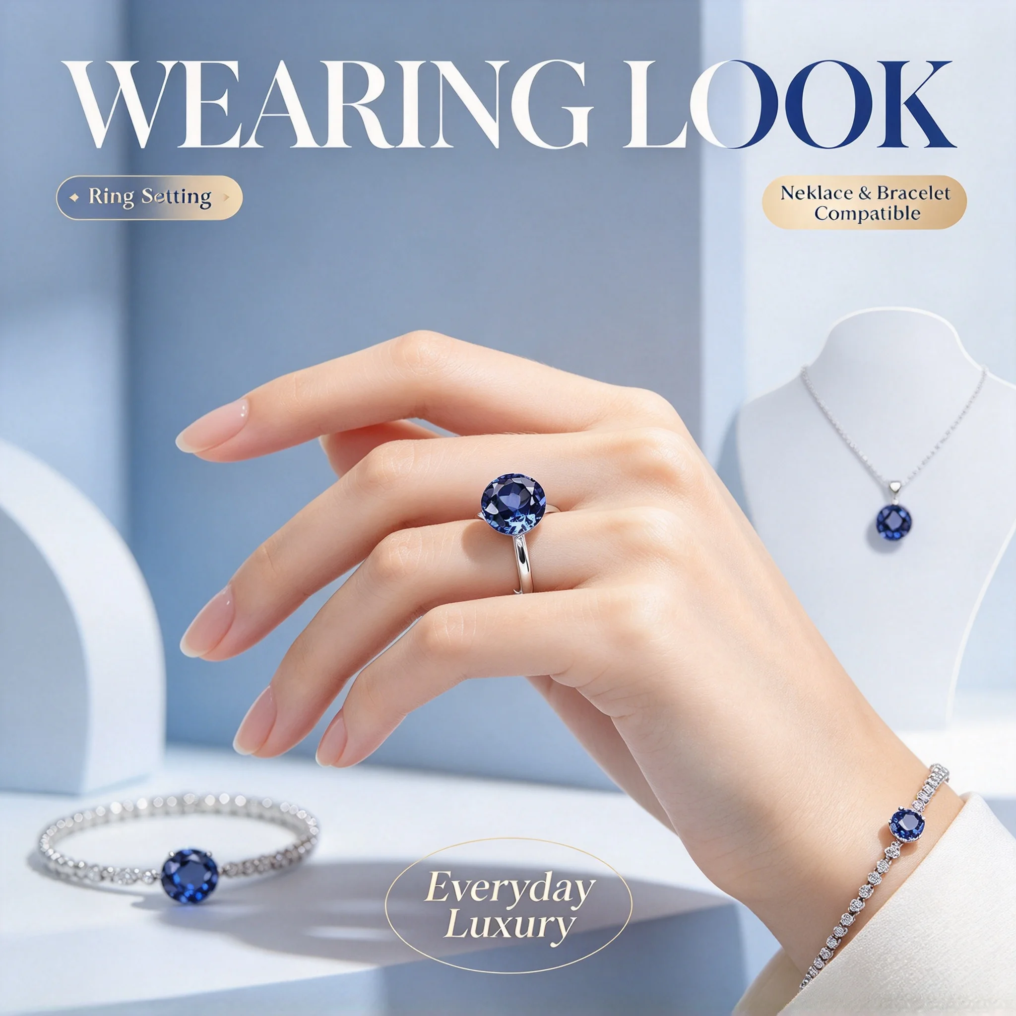 Royal Blue Lab Created Sapphire Loose Stones, High Gloss Faceted Gemstone, Great for Artisan Handmade Rings Necklaces Earrings