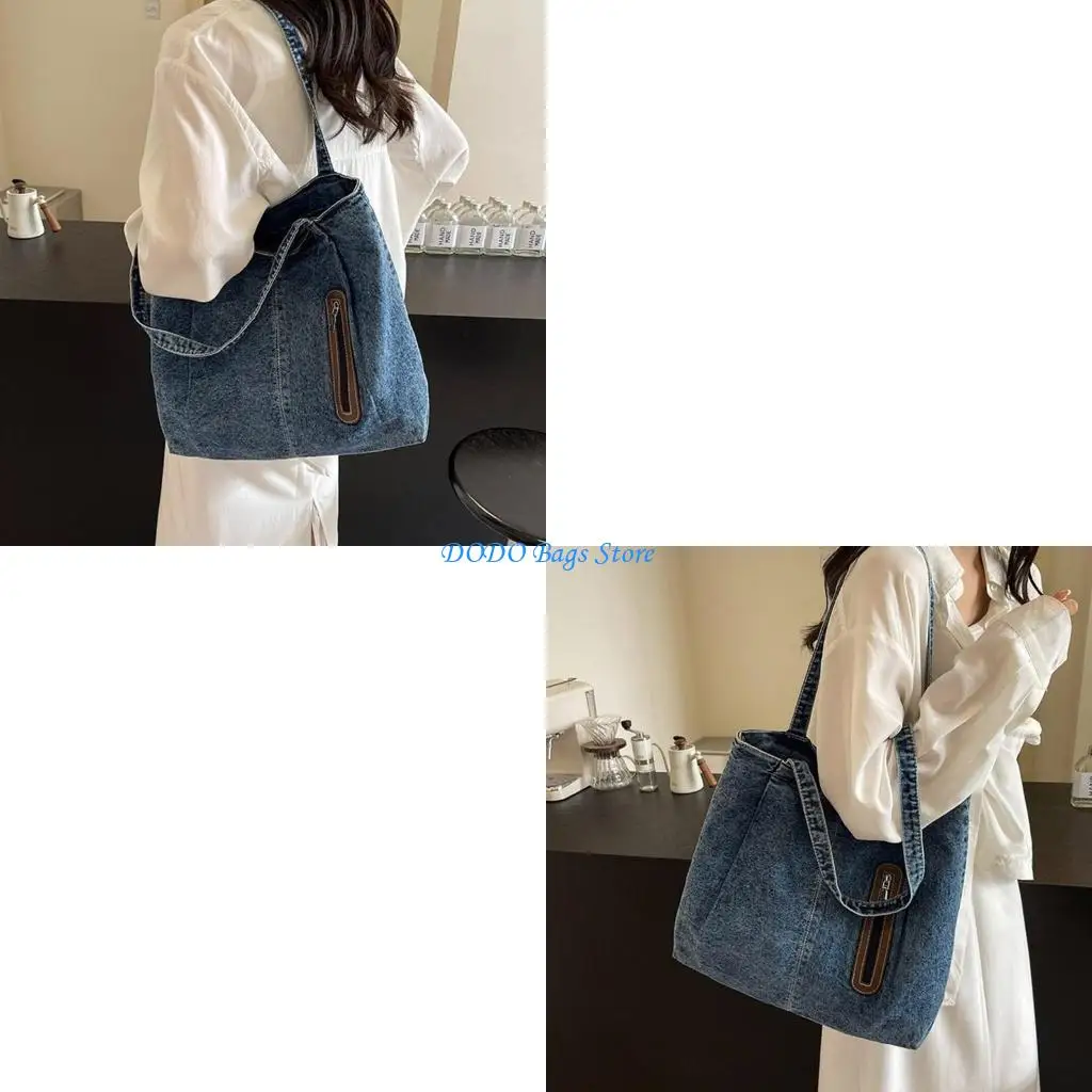 

Practical Women's Jeans Bag Shoulder Purse Large Capacity Handbag for School