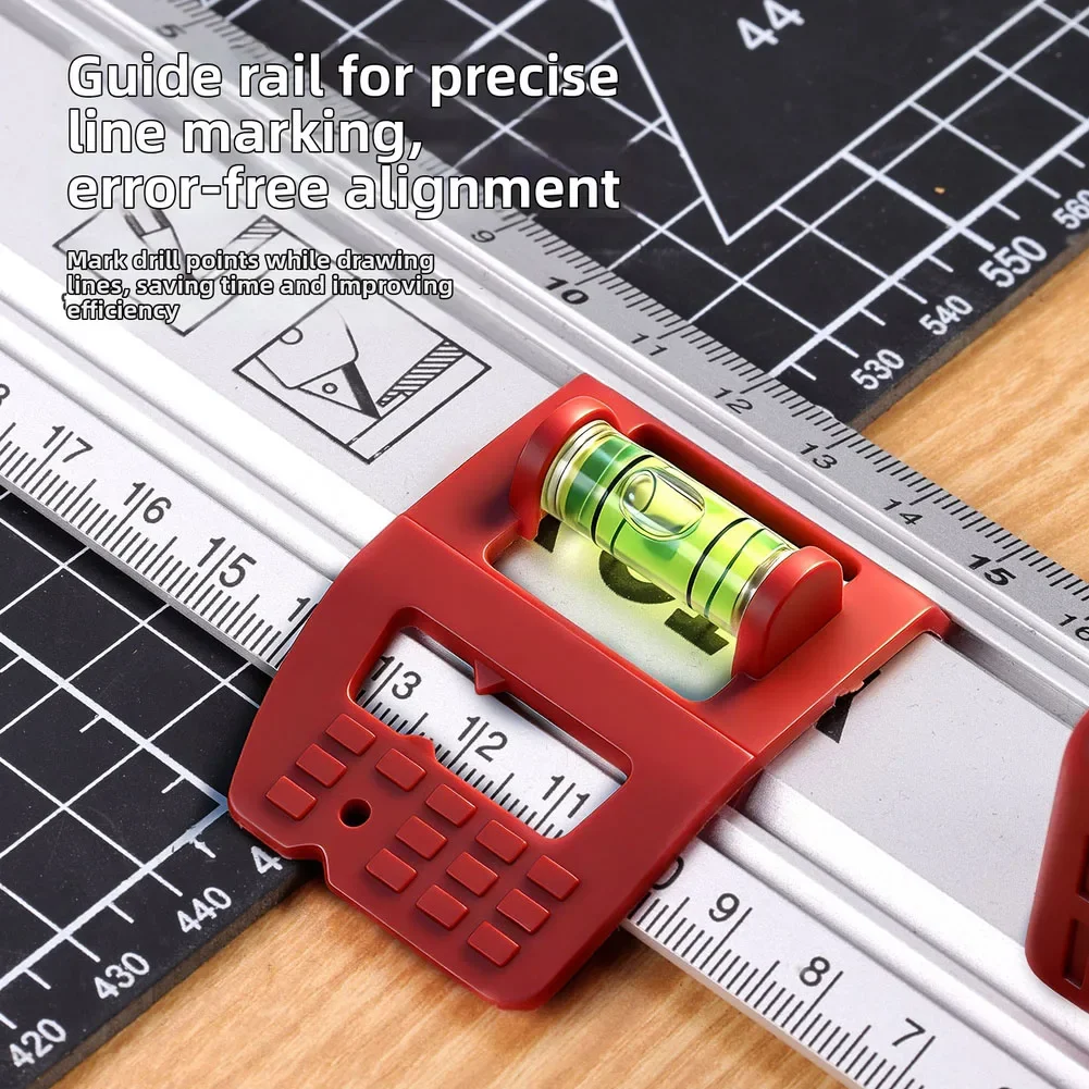 Multi Function Aluminum Level Ruler For Construction DIY Projects With Non Slip Handle And Hanging Hook