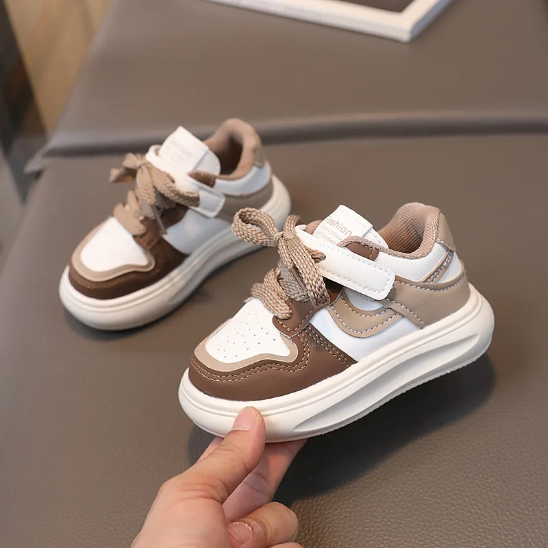 Children\'s Sports Shoes Girls 2024 Spring Autumn New Leather Shoes PU Leisure Soft Soled Boys Sneakers Baby Girl Casual Shoes