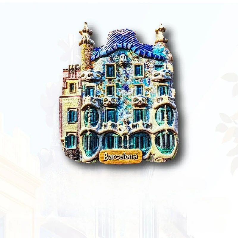 برشلونة كازا باتلو مغناطيس الثلاجة - ثلاثية الأبعاد غاودي تحفة تذكارية التنين مقياس واجهة ديكور هدية إسبانية فريدة من نوعها #4