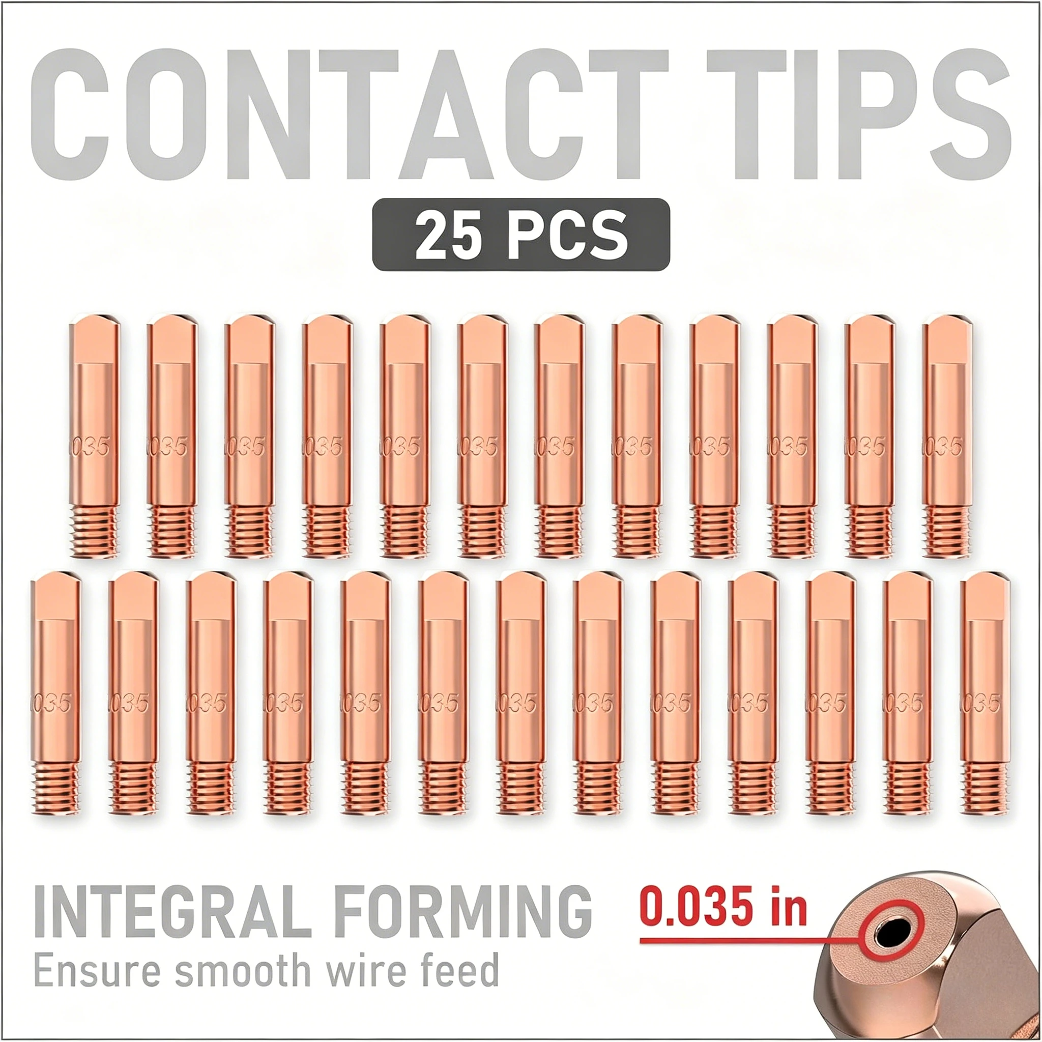 Complete 25PCS 11-35 0.035 Inch Contact Tip Spare Parts for Lincoln Tweco 100L Mini MIG Welding Gun