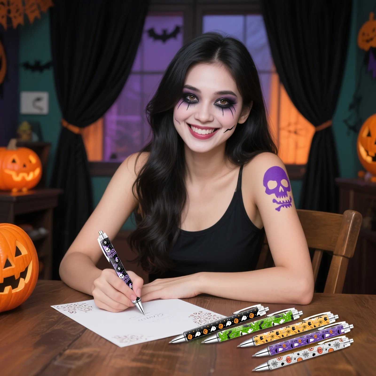10/20 Stück Halloween-Bleistiftspitzer, Kürbis-, Fledermaus- und Totenkopf-Design, perfektes Geschenk oder eine Belohnung für eine Halloween-Party, große Packung. – Detail 7