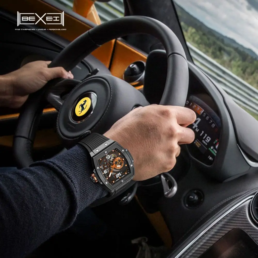 BEXEI 9139 Barrel shaped Automatic mechanical Citizen movement men watches 42 Hours Power Synthetic sapphire Waterproof watch