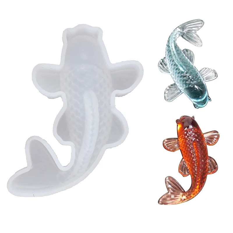 3D Lucky Koi w kształcie ryby przezroczysta silikonowa forma DIY żywica odlewania biżuteria artystyczna Making Craft rzemiosło epoksydowe tworzenie wisiorów narzędzia