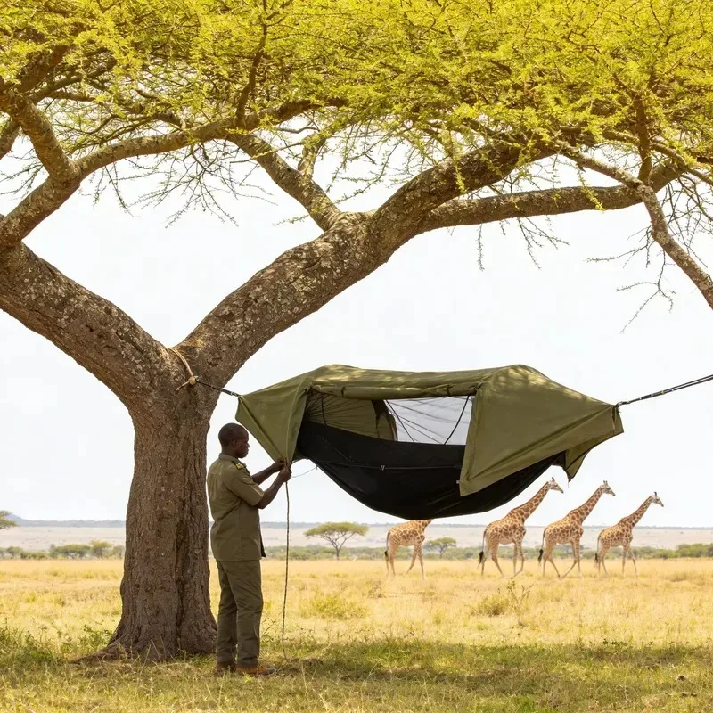STLF Innovative flat hammock design with mosquito net and supportive nylon fabric for comfortable side sleeping