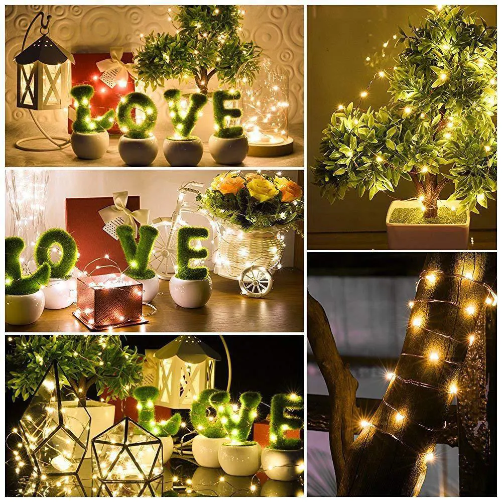 Led Copper Wire Fairy Lights DIY Christmas Wedding Party Birthday Gift Decoration Garland Outdoor Waterproof Light String