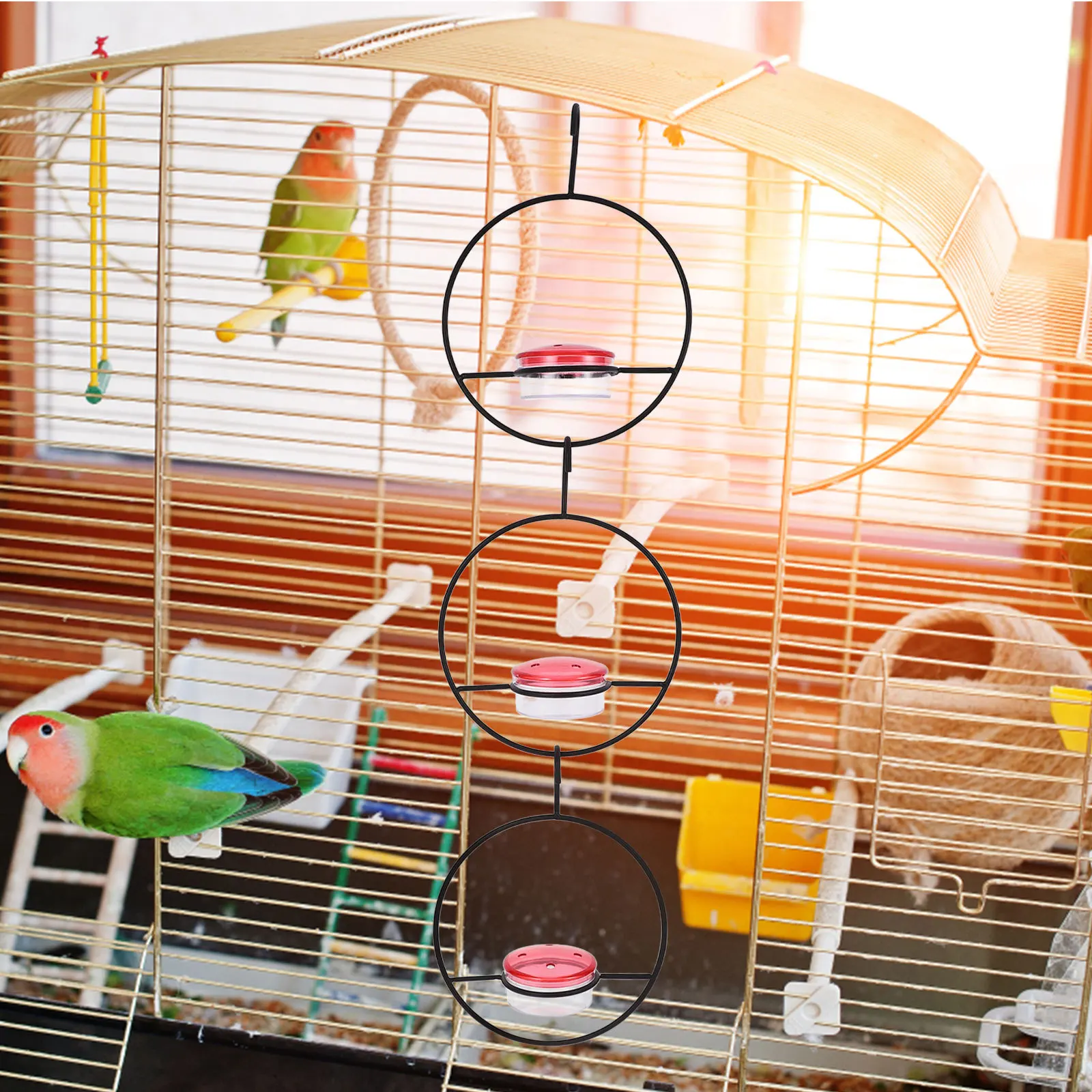 

3Pcs Creative Bird Feeder Durable Metal Hanging Hummingbird Feeder Garden Decor Easy Installation Long Lasting Use