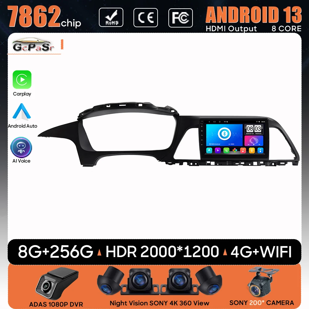 Autoradio Android 13 Per Hyundai Sonata 7 LF 2014 - 2020 Navigazione GPS Android Auto HDR Lettore Multimediale No 2din DVD 5G Wifi