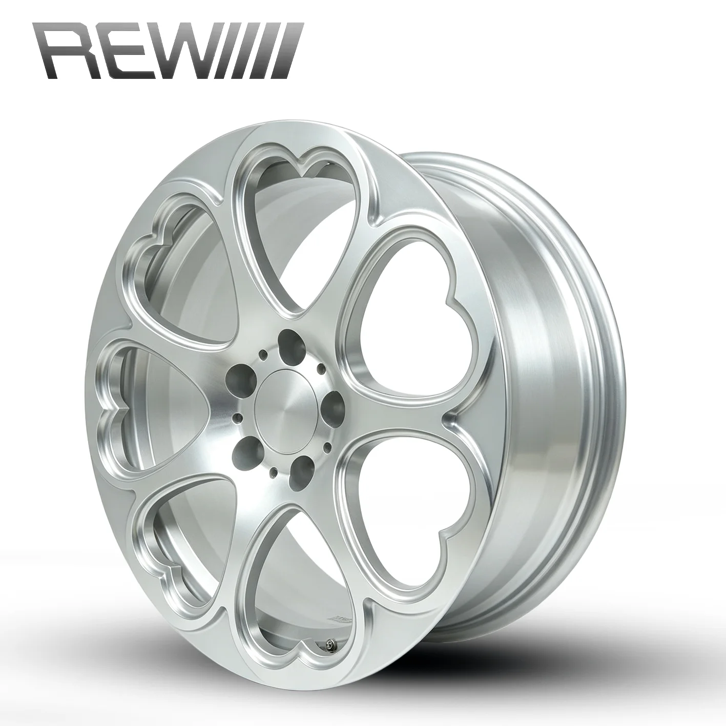 Silver Wheels 18-21 Inch 5x114.3, Deep Concave Lovely Heart Cutout Rims, Dynamic Balanced Stable City Daily Commute Driving Rim