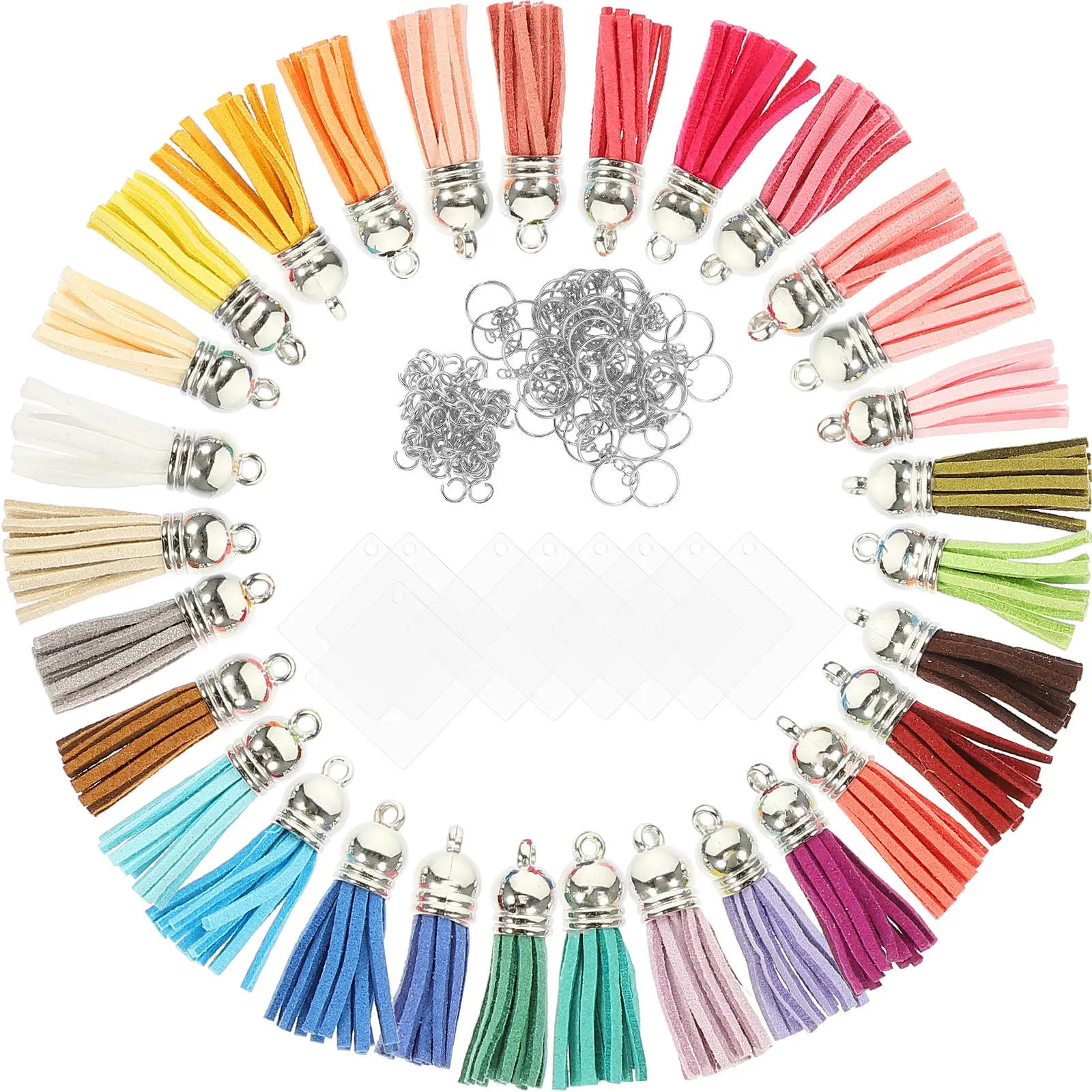 

1Set Premium Acrylic Keychain Blanks for Sublimation DIY Craft Projects Round Decorative Pendant Blank Key Ring Heat Transfer