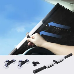 Upgrade Car Windshield Sunshade Curtain Retractable Anti UV Car Windshield Front/Rear Shutter Summer Auto Interior Accessories