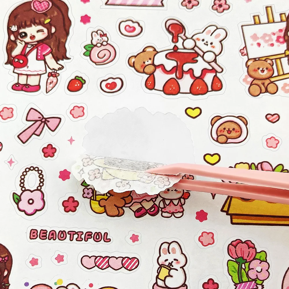 1 super cute cartoon character sticker book Cartoon Cute Stickers, DIY Materials, and Paper Stickers