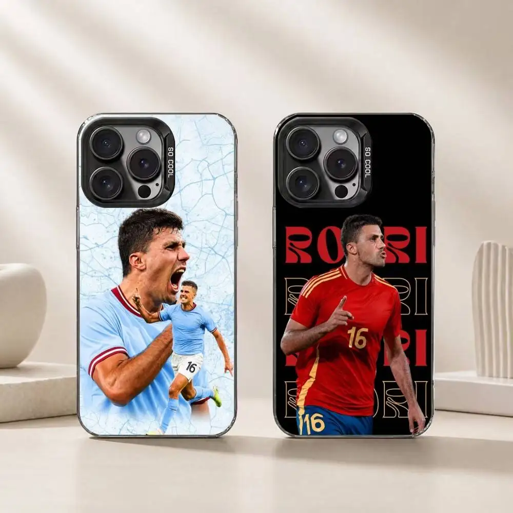 Football Star R-Rodri Rodrigo Phone Case For iPhone 17,16,15,14,13,12,11 Plus,Pro Max,XS,Colored Silver Plated Inside Cover