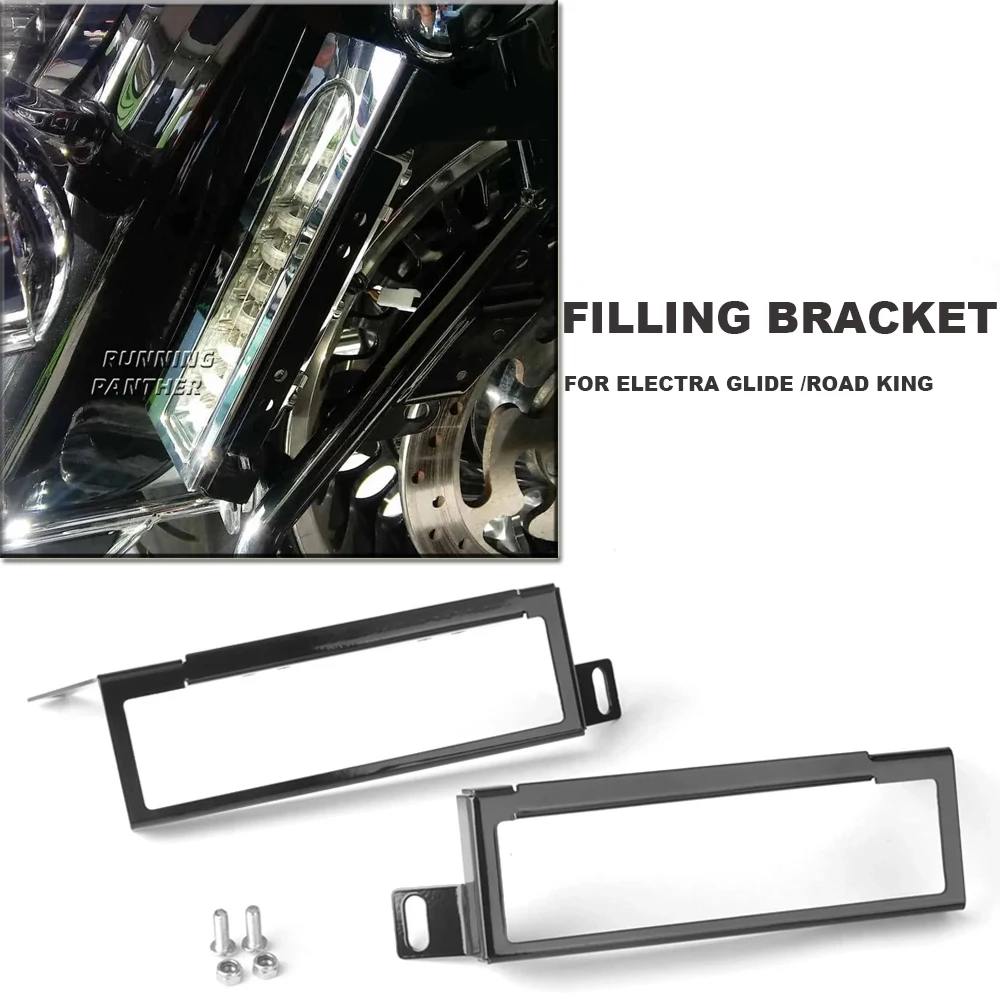 

2009 NEW Motorcycle Black Rear Fender LED Filler Panel Bracket Kit For Harley Electra Glide Classic FLHTC 2009-2013