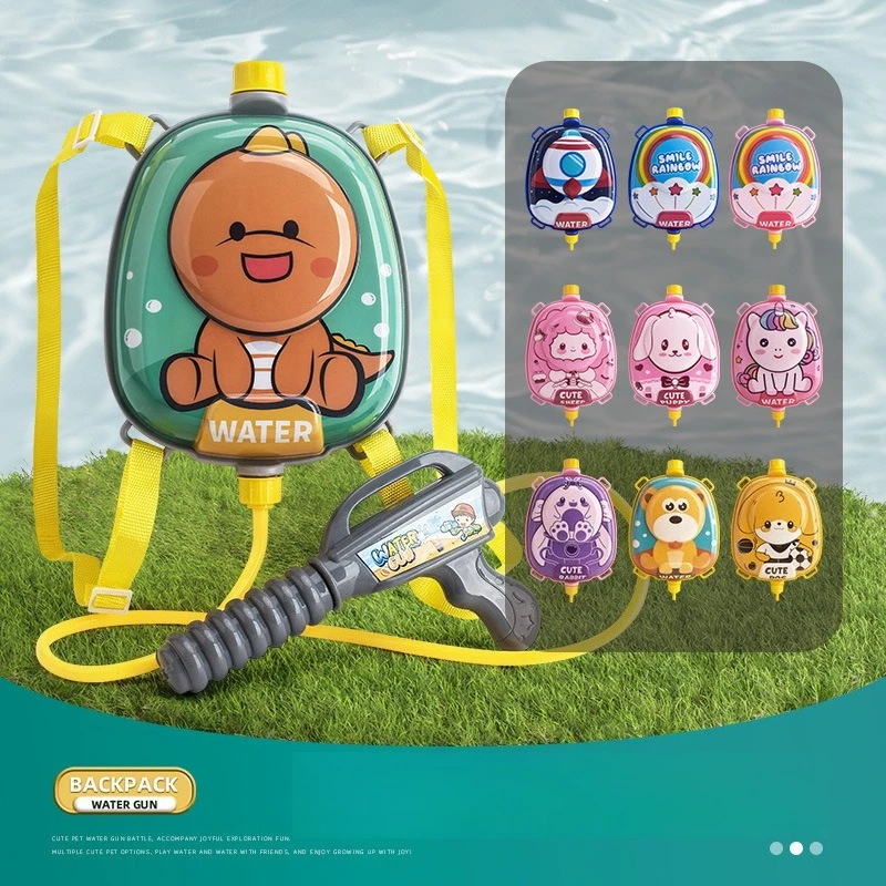1000ML Cartoon Wasser Pistolen Spielzeug für Sommer Kinder Rucksack Watergun Spielzeug kinder Outdoor Strand Wasser Kampf Spiel spielzeug