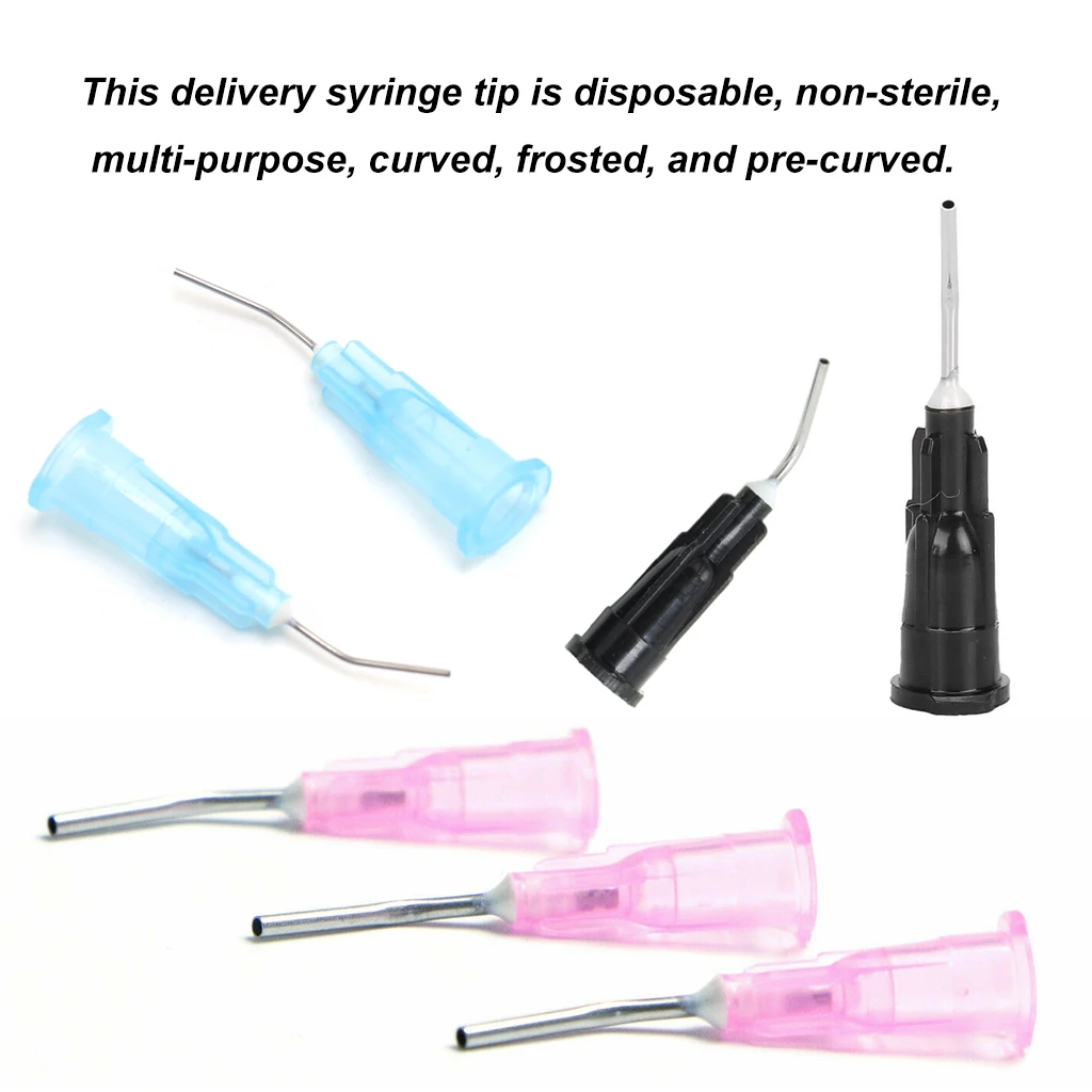 100 Stück/Beutel Ausrüstung Bewässerung Gebogene Nadelspitzen Dentalkompositharz Spritzenspitzen Durchflussversiegelung Ätzmittel Reagenzien Delievery – Detail 6