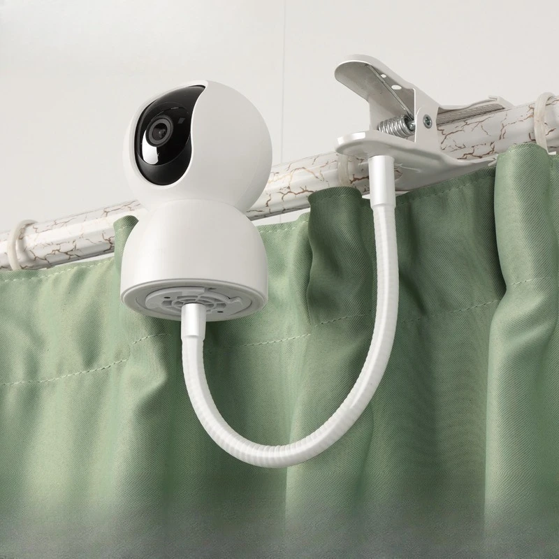 Baby Monitor Clamp Mount – No-Drill Curtain Rod Camera Holder for Security Cam, Compatible with Xiaomi & Ezviz Crib