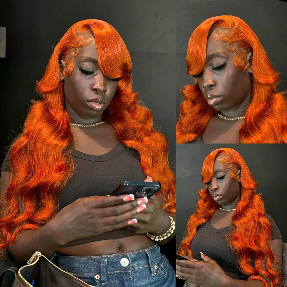 Transparent Lace Front Wig Orange Ginger Body Wave Hd Lace Wig 13X6 Human Hair 13X4 Lace Front Human Hair Wig Hd Lace Frontal