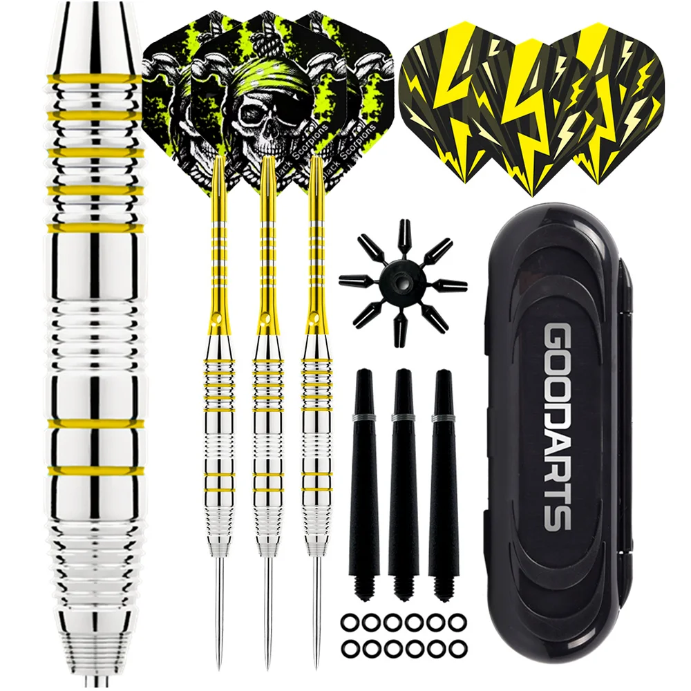 

Профессиональные наборы дротиков со стальным наконечником, 22 г, дротики с металлическим наконечником, 3 алюминиевых вала для дротиков, набор дротиков со стальным наконечником + дополнительные 3 дротика