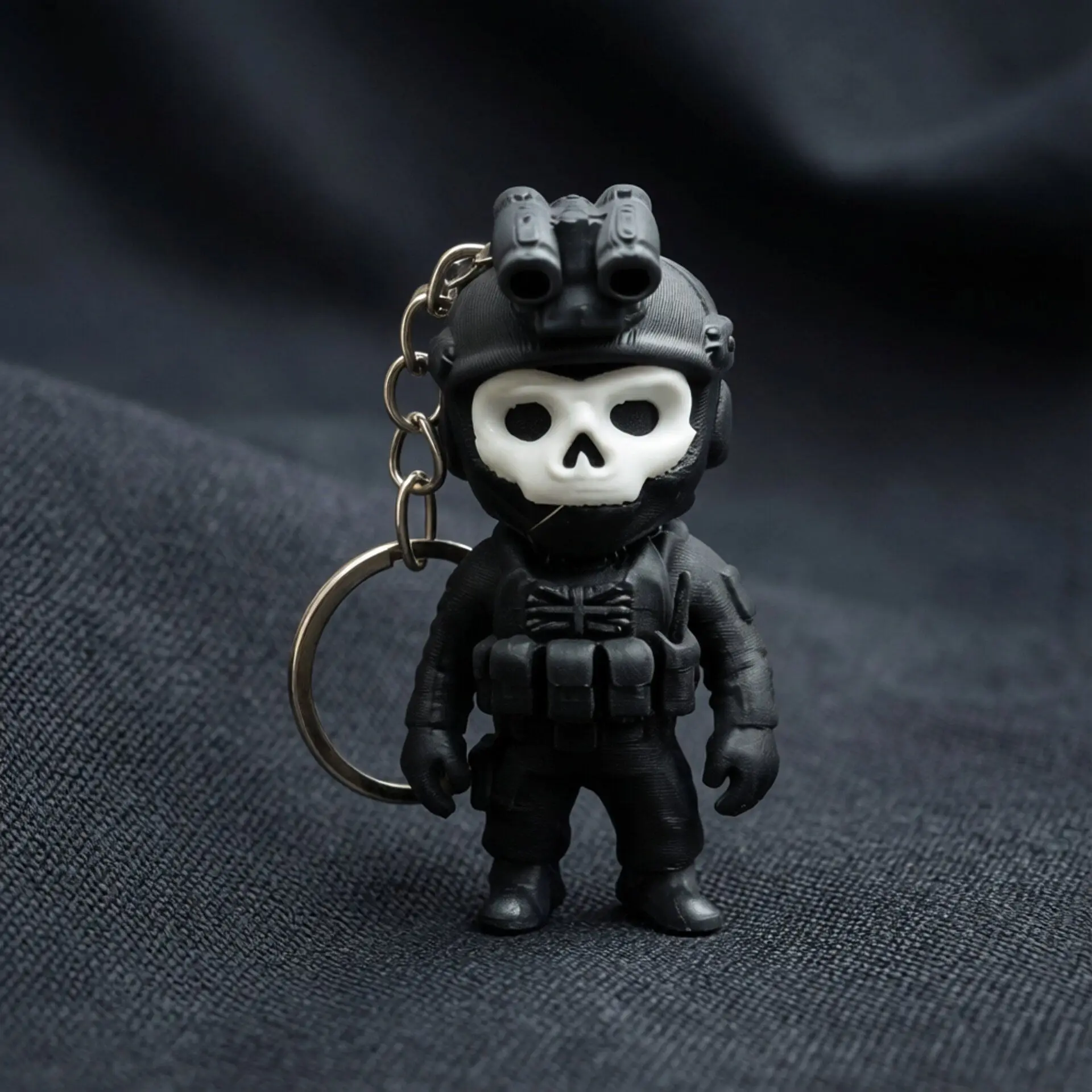 2026 Cute Ghost Warrior Calling Keychain with O-Shaped Buckle 3D Printed Keyring Backpack Accessory Key Chain Anime Accessories