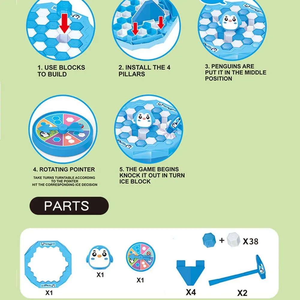 Jouet brise-glace en plastique créatif pour enfants, jeu de société PenEcolnights, jouet de développement intellectuel, cadeaux de Noël, grenouille