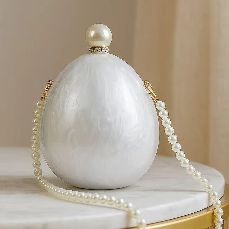 

Fashion Mini Spherical Clutch Evening Bags For Women Luxury Designer Handbag And Purse 2026 New In Acrylic Beaded Strap Shoulder