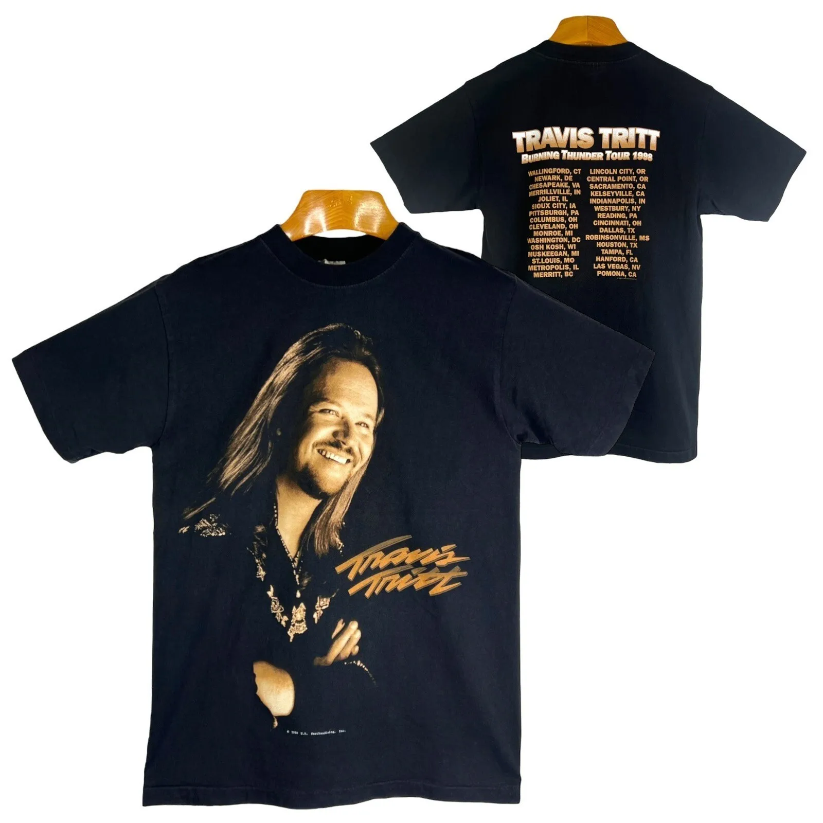 1998 Travis Tritt Burning Thunder Tour Reprint Unisex T-shirt All Sizes U096