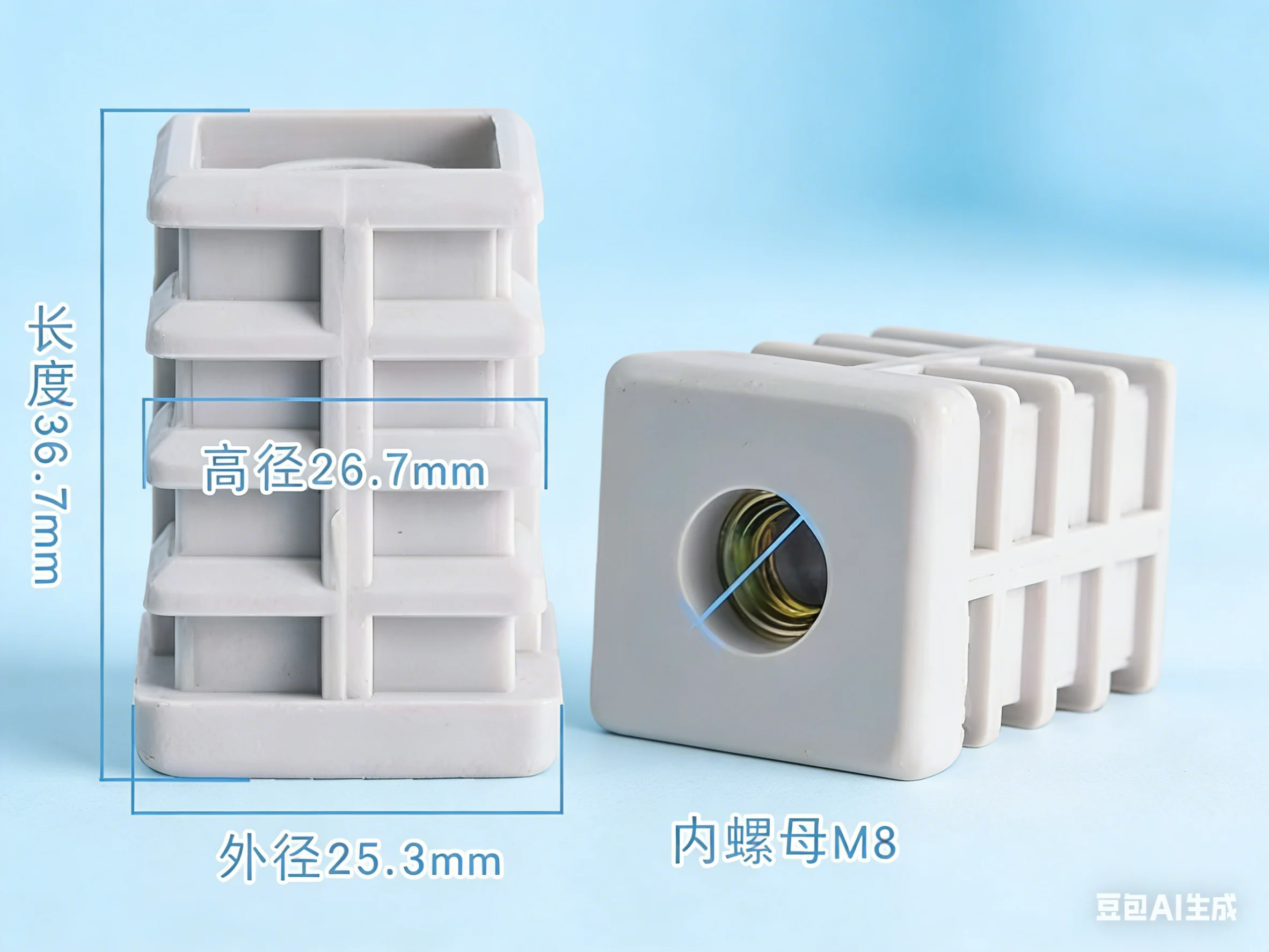 5 Sets Square Tube Nut Plug Adjustment Nut Tube Plug Fitting Tube Plug Wheel Sleeve Adjustment Foot Plug