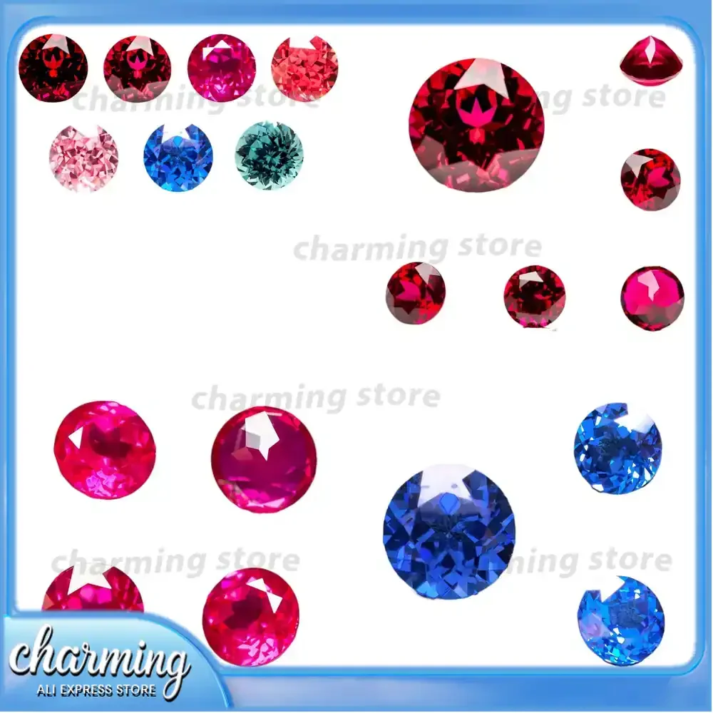 

Lab Grown Sapphire Gemstone for DIY Ring Necklace Earrings Round Shape VVS1 Clarity Lab Created Sapphire Natural Color