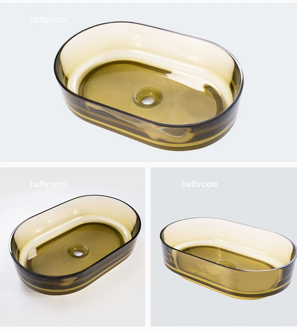 Ovales buntes Harz Hand waschbecken Waschtisch unter schrank 9097 – Detail 1