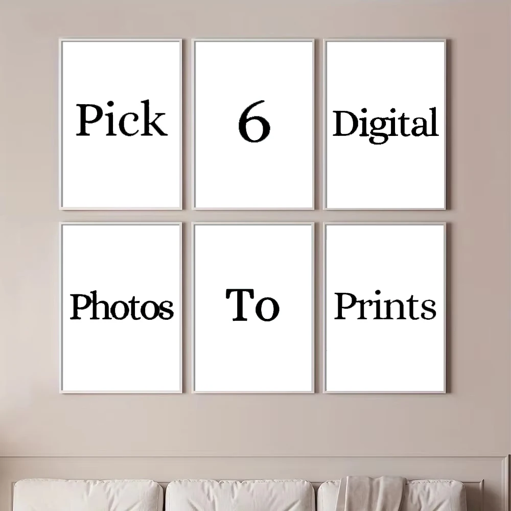 Juego de 6 piezas de cuadros personalizados en lienzo, pósteres con fotos de boda, familia y vida, arte de pared, regalo personalizado para días festivos, cumpleaños, decoración de habitación