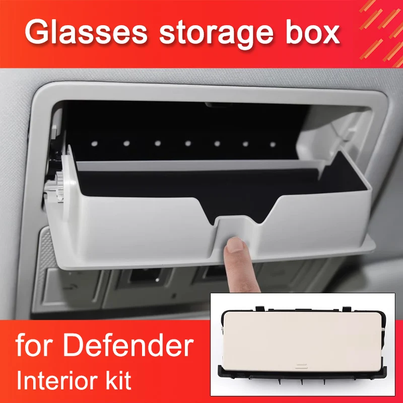 for Land Rover Defender 90 110 2020-2024 Glasses storage box Interior kit Car glasses case Easy installation