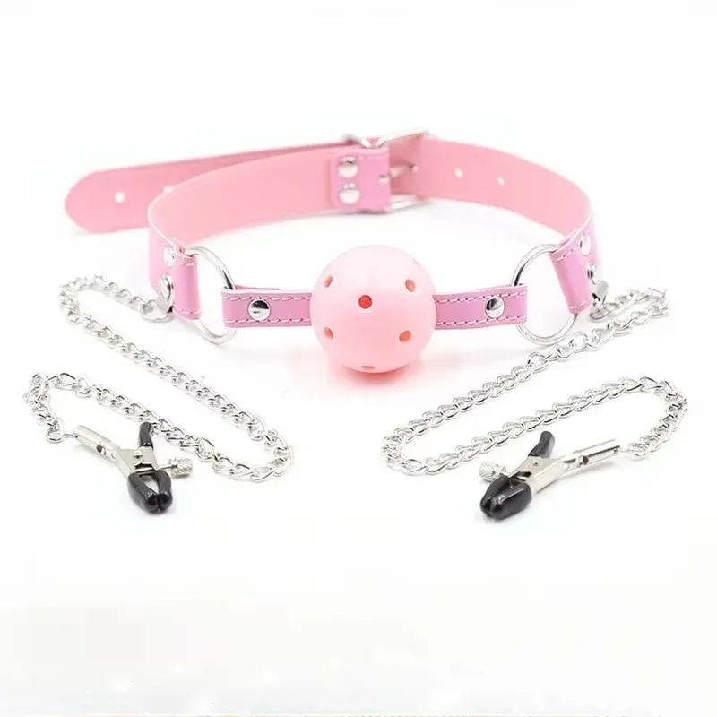 Nipple Clamps BDSM Bondage Set for Women Fetish Restraints Exotic Sex Toys for Enhanced Sensation Ball Gag Exotic Accessories