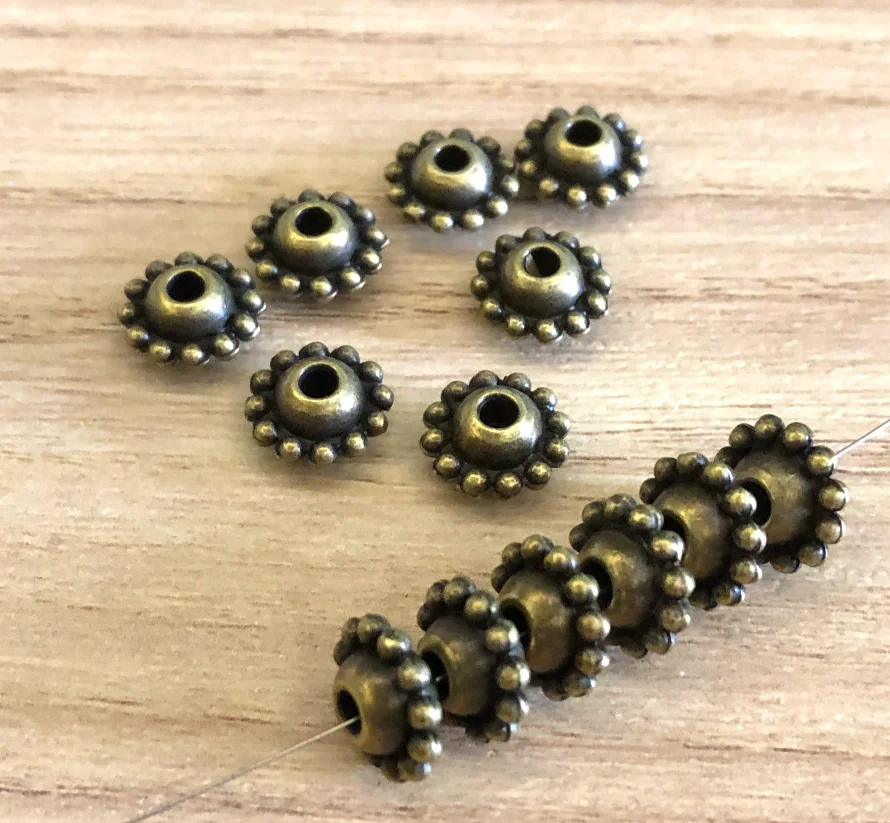 

30pcs 9.2*4.9mm Vintage spacer beads for handmade accessories Zinc alloy metal HW3703