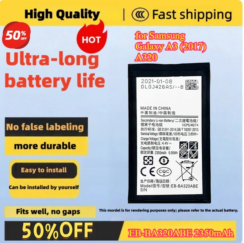 

EB-BA320ABE 2350mAh Battery for Samsung Galaxy A3 (2017) A320 High Quality Mobile Phone Battery Compatible Fast Shipping