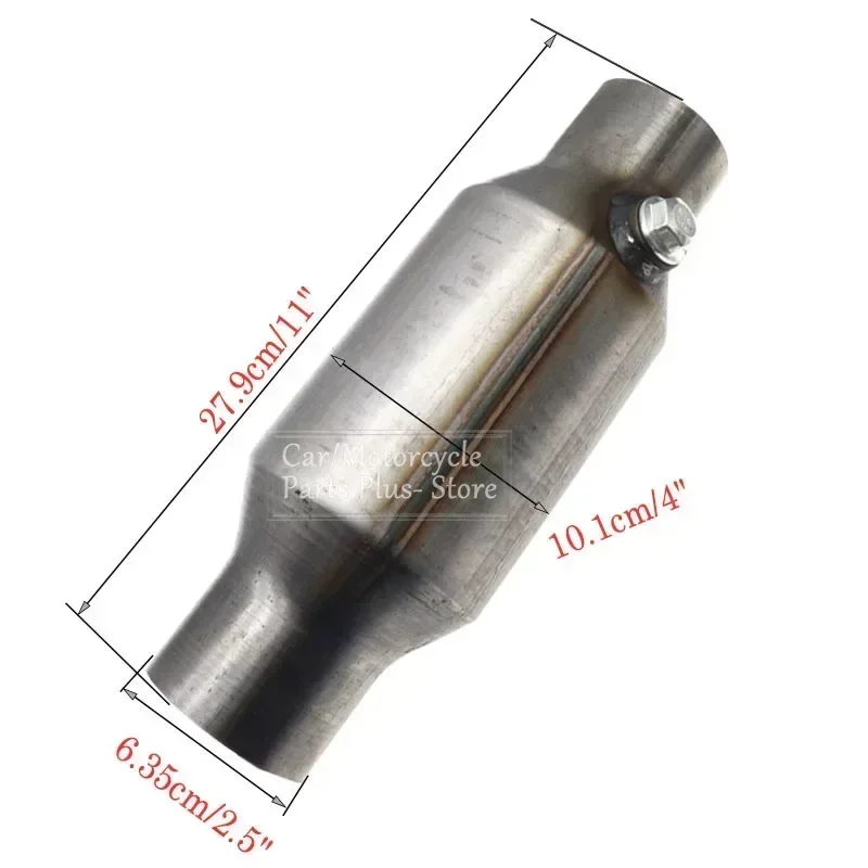 2.5inch/6.3cm Universal Car Exhaust System Catalytic Converter High Flow Stainless Steel Weld-On Converter Car Engine Accessorie