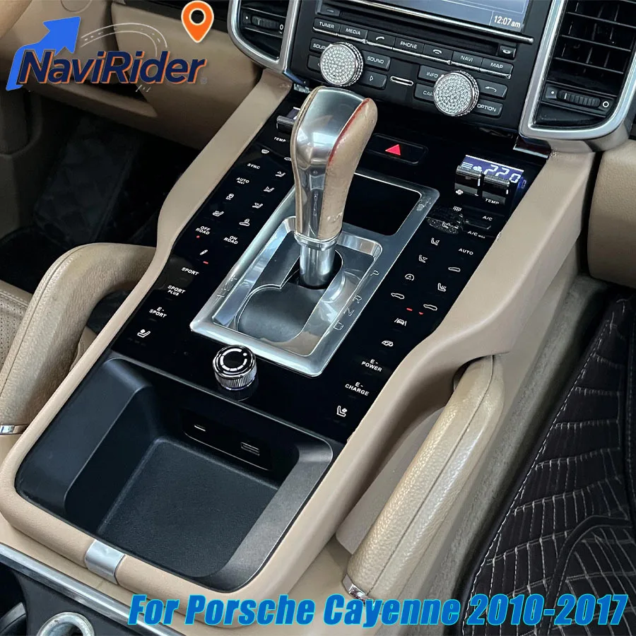 Center Console Control Gear Shift Panel Upgrade For Porsche Cayenne 2010-2017 Plug And Play Car Interior Decorative Accessories