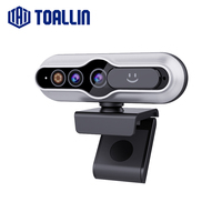 TOALLIN Face Recognition Login PC Camera 2K 1080P Windows Hello Webcam Camera for Laptop Desktop, USB Camera with Microphone
