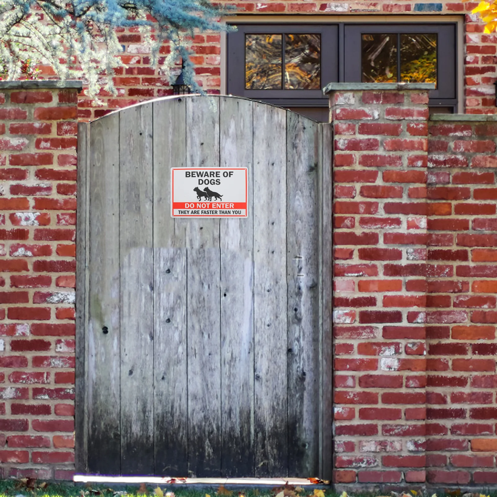 

1pc Vintage Garden Decor Sign Retro Metal Tin Yard Warning Decor For Outdoor Fence Gate Uv Protected Weatherproof Sticker Signs