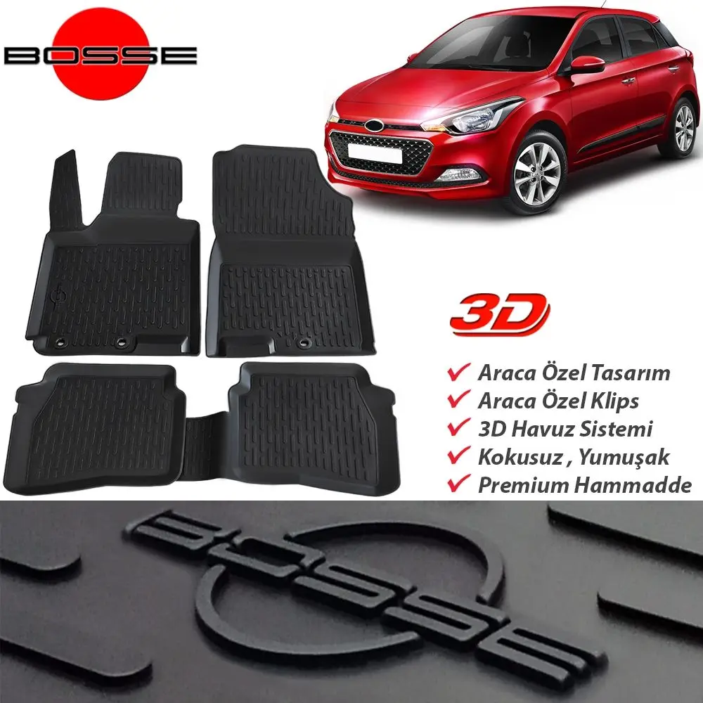 For Hyundai i20 Mat 3D Pool 2015 2020 BOSSE