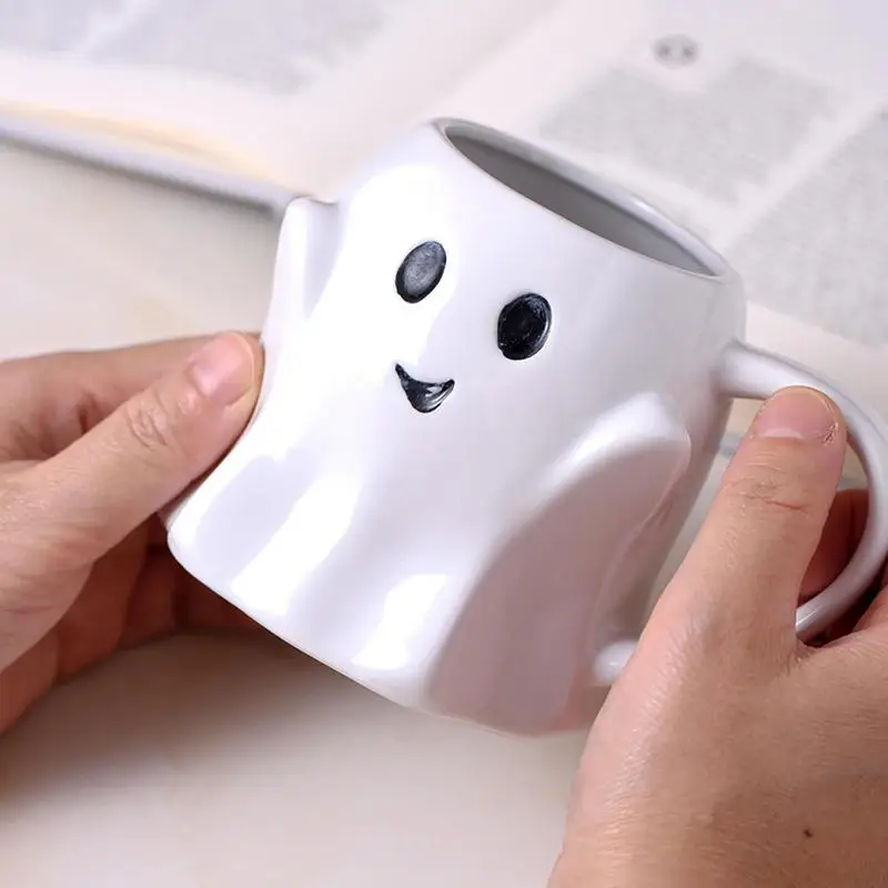 Cute Ghost Mug Halloween Ghost Mug Ghost Milk Mug Ghost Mug Creative Halloween Mugs Ghost Shaped Cup Ceramic Ghost Mug Decor