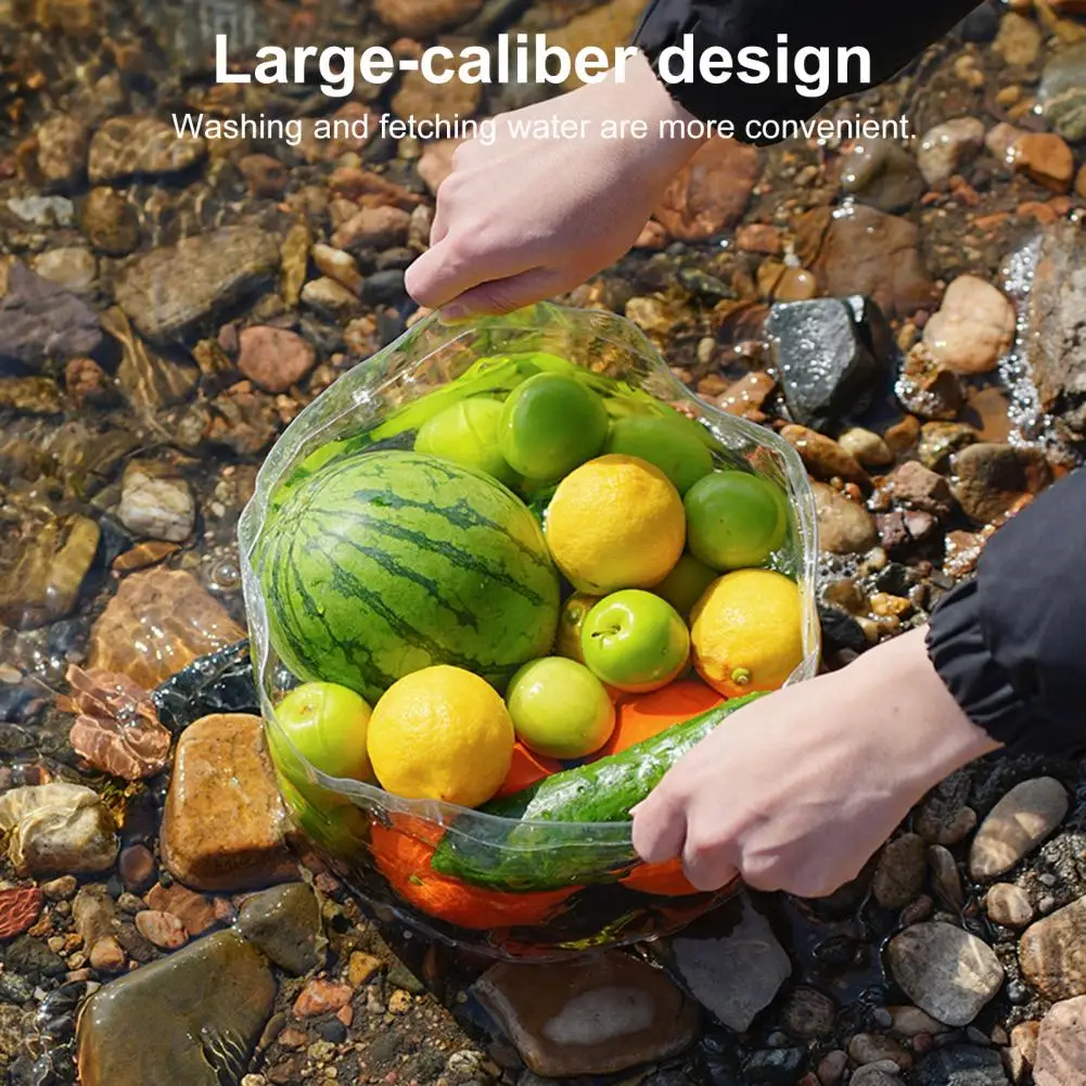 Lightweight Water Tub Portable Folding Water Basin for Camping Picnics Bbq Transparent Container with Stable Structure Wide